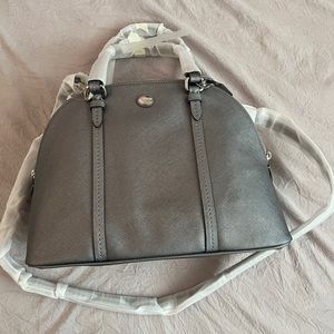 COACH Peyton Saffiano Leather Cora Domed Satchel